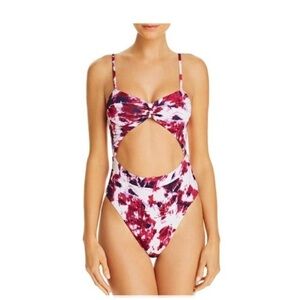 NWT Aqua Womens Cut-Out Tie Back One-Piece Swimsuit